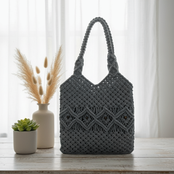 Macrame tote grey (Copy)