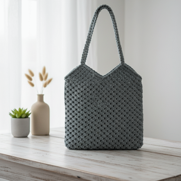 Macrame tote grey (Copy)