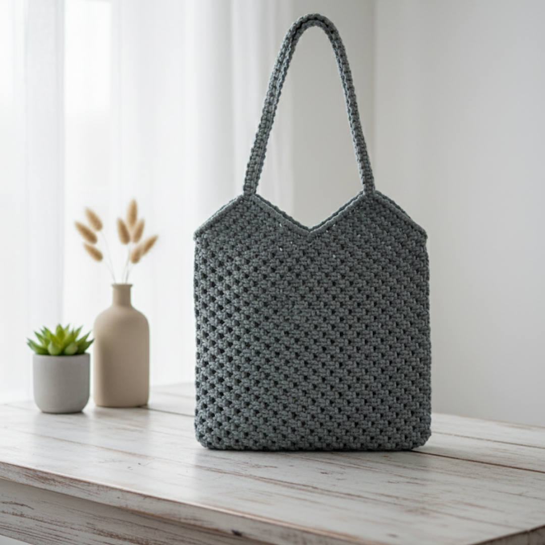 Macrame tote grey (Copy)