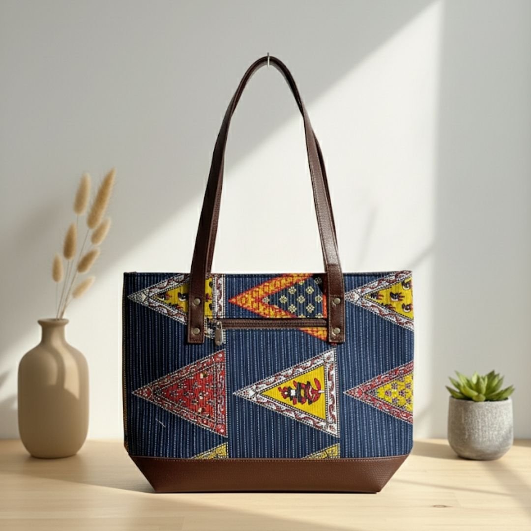 Geo Tote Blue