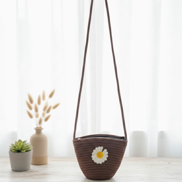 Sunflower brown basket bag