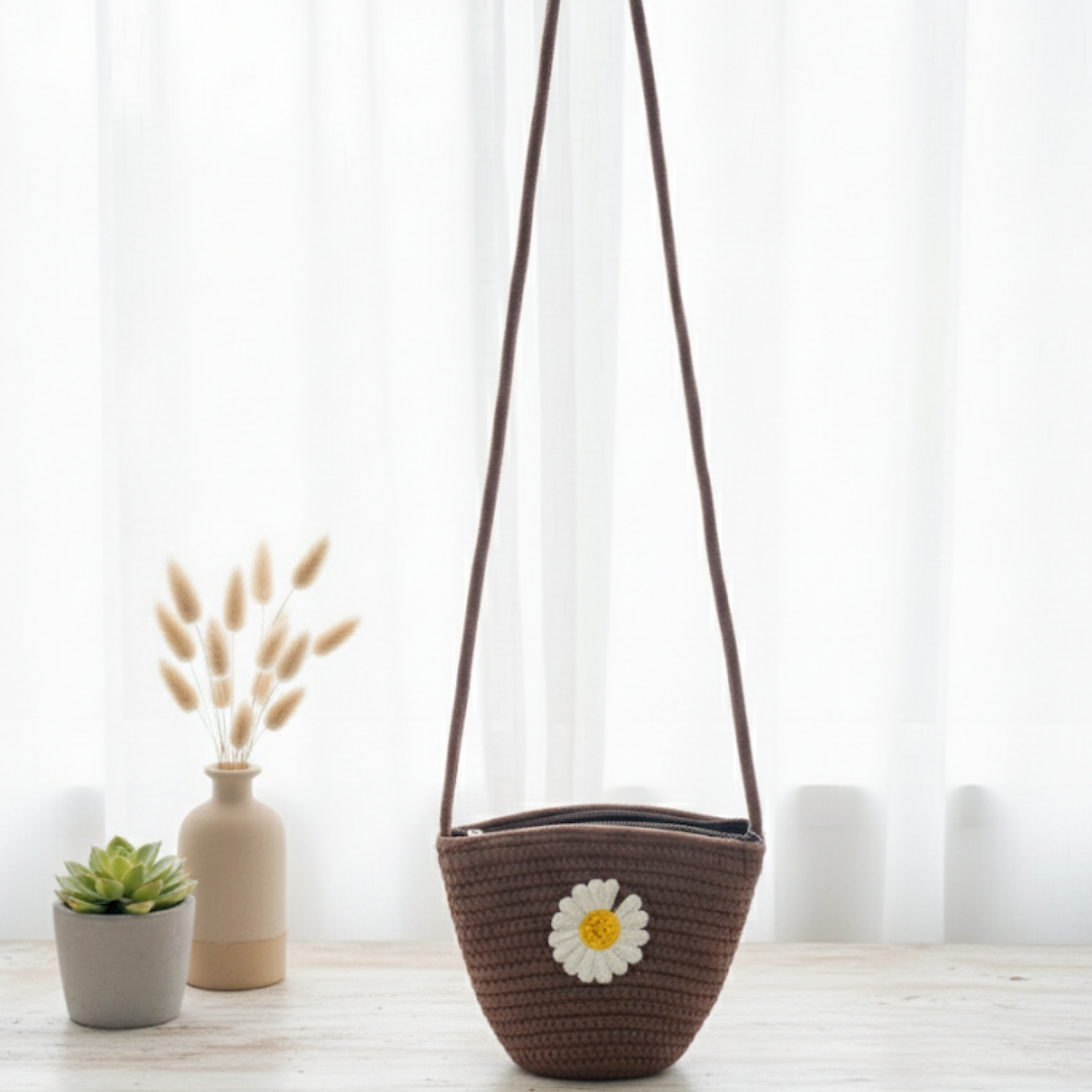 Sunflower brown basket bag