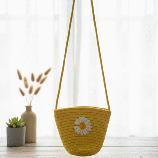 Sunflower yellow basket bag